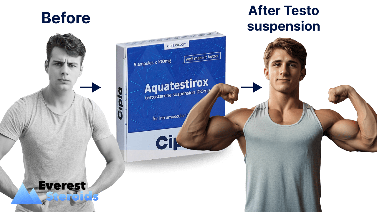 Testosterone Suspension before and after 
